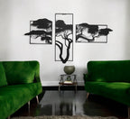 Baum des Lebens Accasia Schwarz Metall-Wandkunst