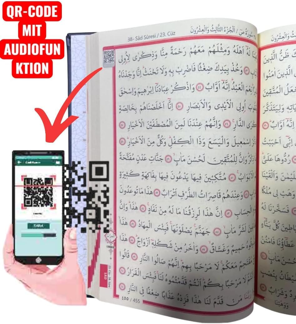 Quran - Der edle Koran – Arabisch-17×24 cm | 616 Seiten | Termo-Leder, Goldschnitt, Hochwertige Ausgabe-Koran auf Arabisch, Kuran Kerim Arapca (Blau)