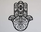 Tubibu %100 Metall Hand der Fatima Hamsa Segen für das Zuhause – in Hebräisch – Viel Glück Wanddekoration Wandkunst