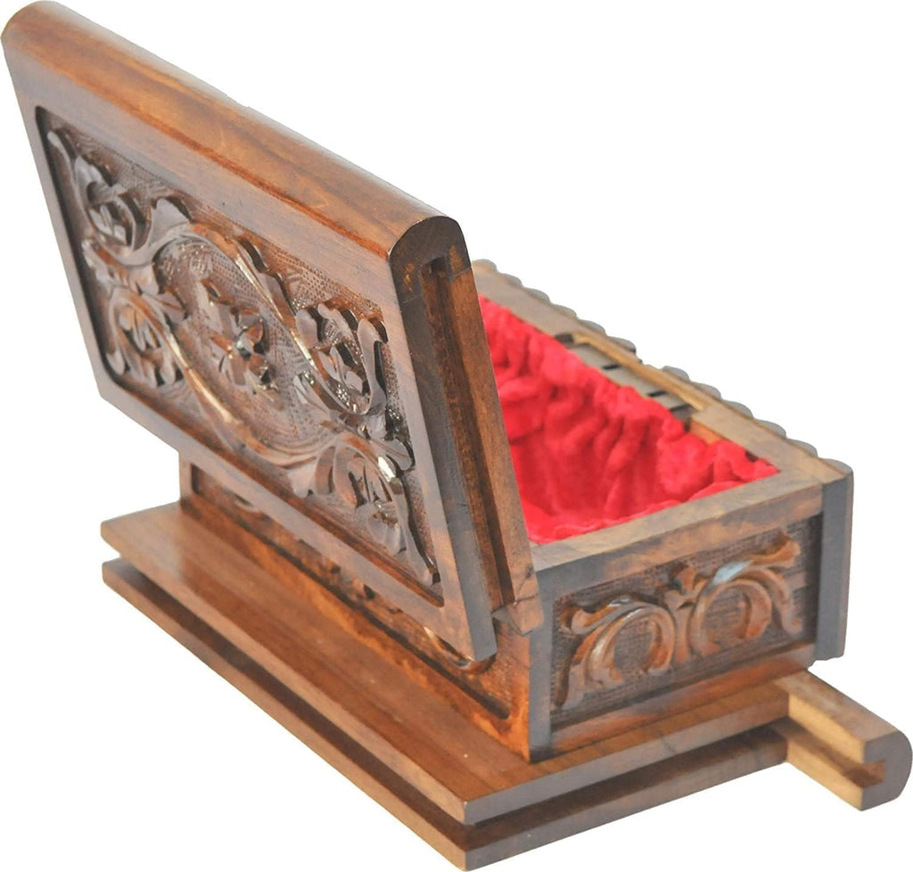 Walnut Treasure Secret Magic Box Handgefertigte einzigartige Schmuckschatulle mit verstecktem Schlüssel (klein)