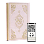 Koran auf Arabisch mit roséfarbenem Termo-Ledereinband und Goldschnitt