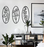Tubibu 3 Stück Deko Blumen Set %100 Metall Wandbehang Metall Wandkunst Minimalistische Metall Wanddekoration Wandschild Home Office Dekoration Schlafzimmer Wohnzimmer Dekor Wandskulptur