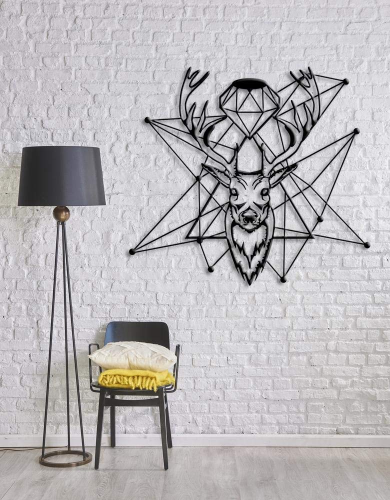 Diamond-Hirsch – Metall-Wanddekoration 52 x 58 cm