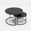 Couchtisch-Set 2-teilig Marmoroptik Schwarz
