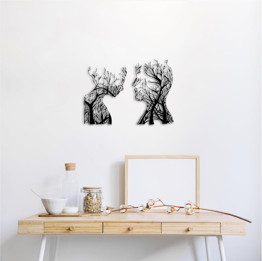 Tubibu Baum des Lebens Wanddeko, Wandbild aus Metall Schwarz, Haus Wandkunst-Dekoration, Wandaufkleber 3D, Moderne Deko, Bilder für Zuhause Büro Schlafzimmer, Wohnzimmer (African, Large)