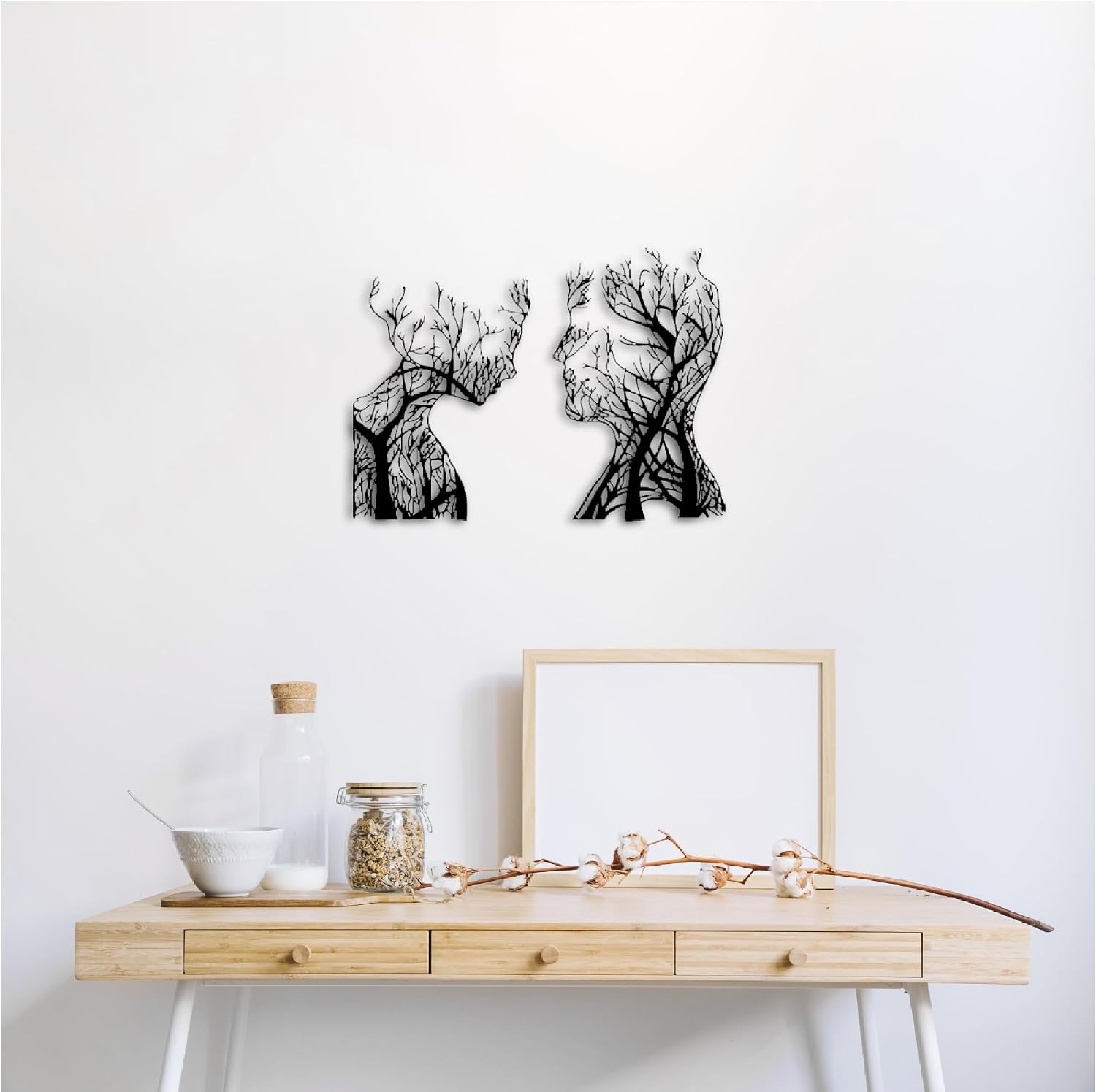 Tubibu Baum des Lebens Wanddeko, Wandbild aus Metall Schwarz, Haus Wandkunst-Dekoration, Wandaufkleber 3D, Moderne Deko, Bilder für Zuhause Büro Schlafzimmer, Wohnzimmer (African, Large)