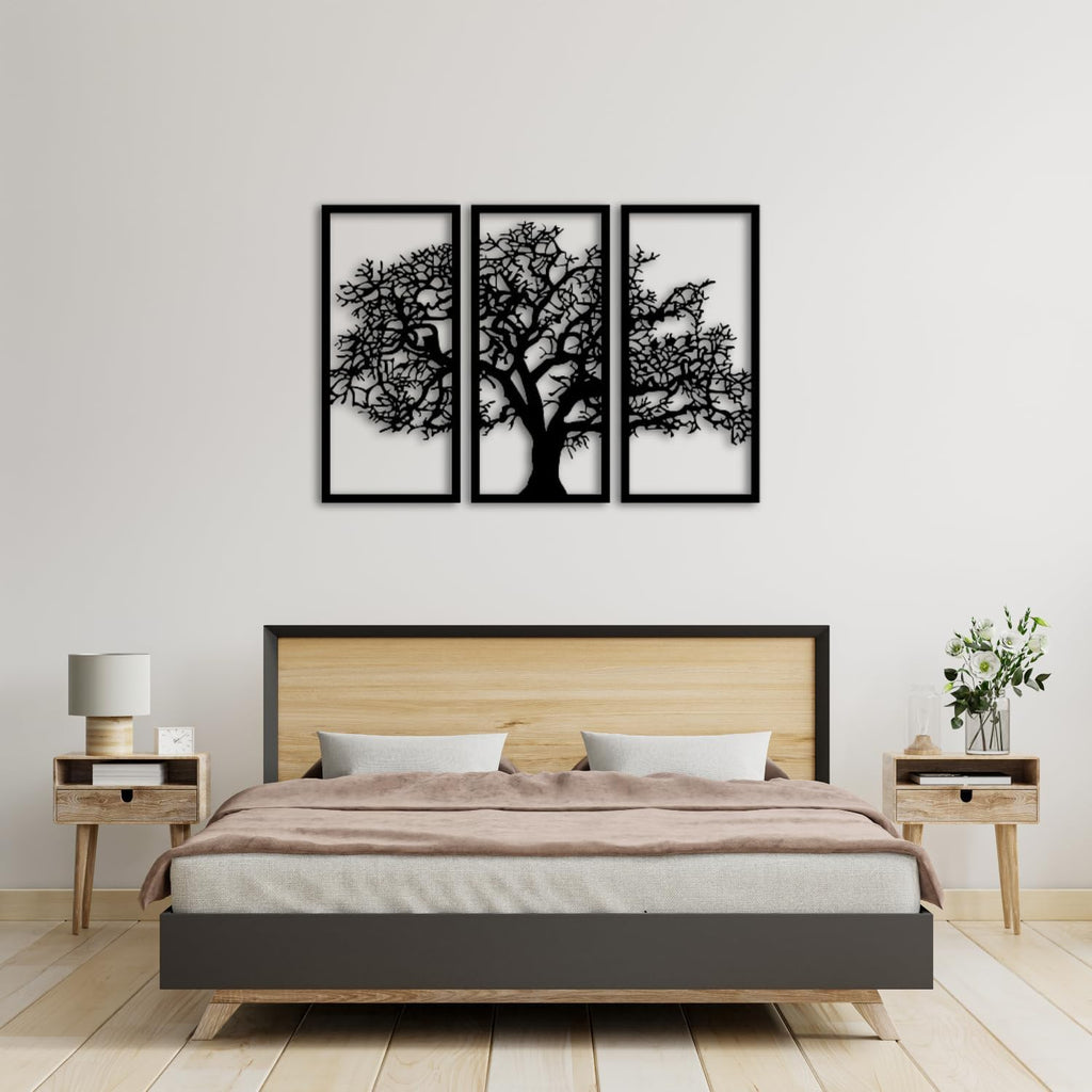 Tubibu Baum des Lebens Wanddeko, Wandbild aus Metall Schwarz, Haus Wandkunst-Dekoration, Wandaufkleber 3D, Moderne Deko, Bilder für Zuhause Büro Schlafzimmer, Wohnzimmer (African, Large)