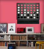TUBİBU Einzigartige Wanddekoration, bequem zu spielen, außergewöhnliches Geschenk, Wanddekoration, Wandkunst (Connect 4), Schwarz