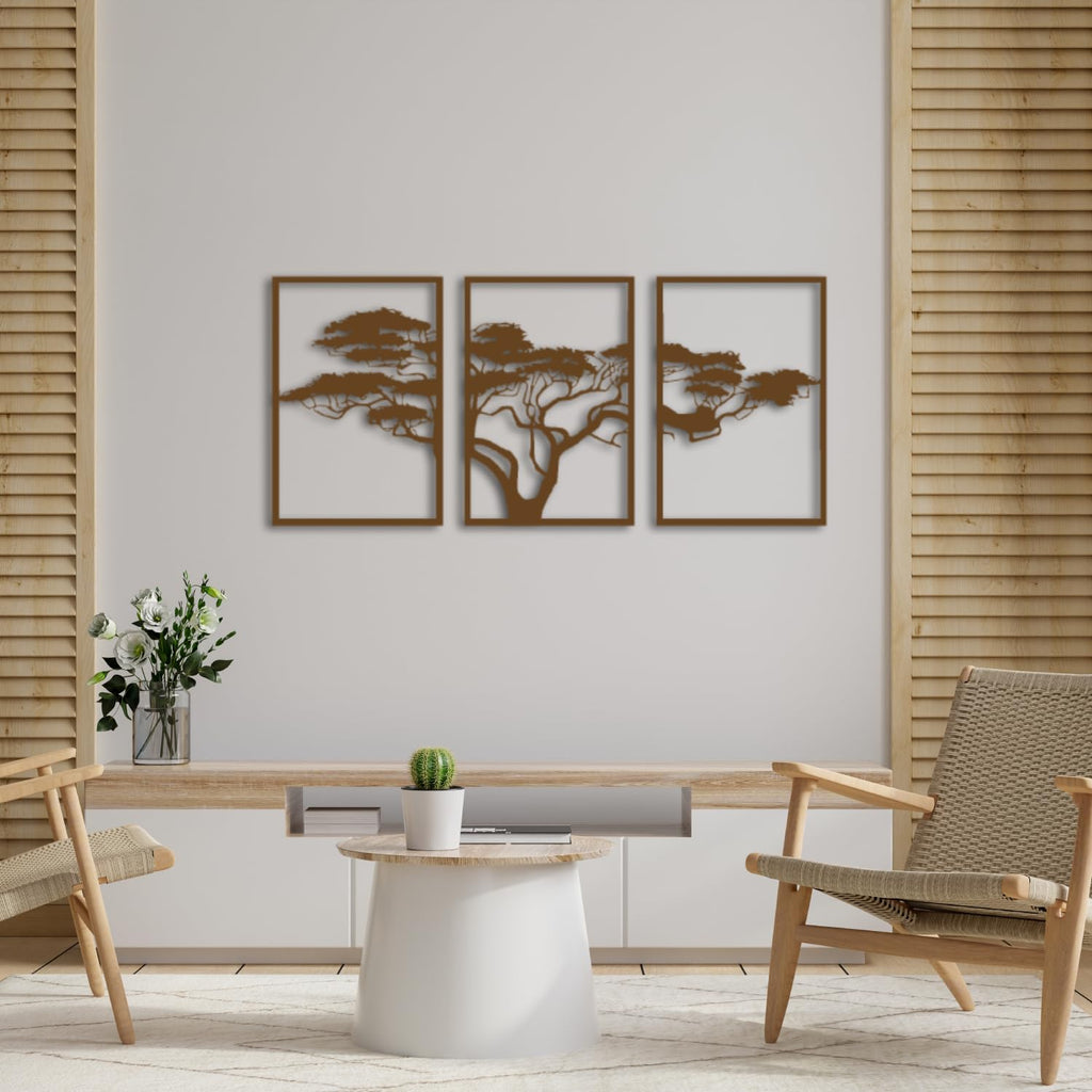 Baum des Lebens African Braun Metall-Wandkunst