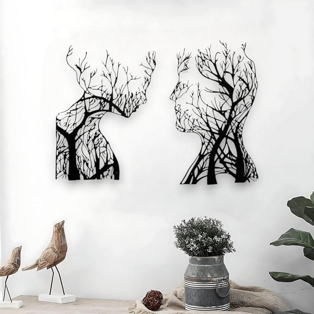 Tubibu Baum des Lebens Wanddeko, Wandbild aus Metall Schwarz, Haus Wandkunst-Dekoration, Wandaufkleber 3D, Moderne Deko, Bilder für Zuhause Büro Schlafzimmer, Wohnzimmer (African, Large)