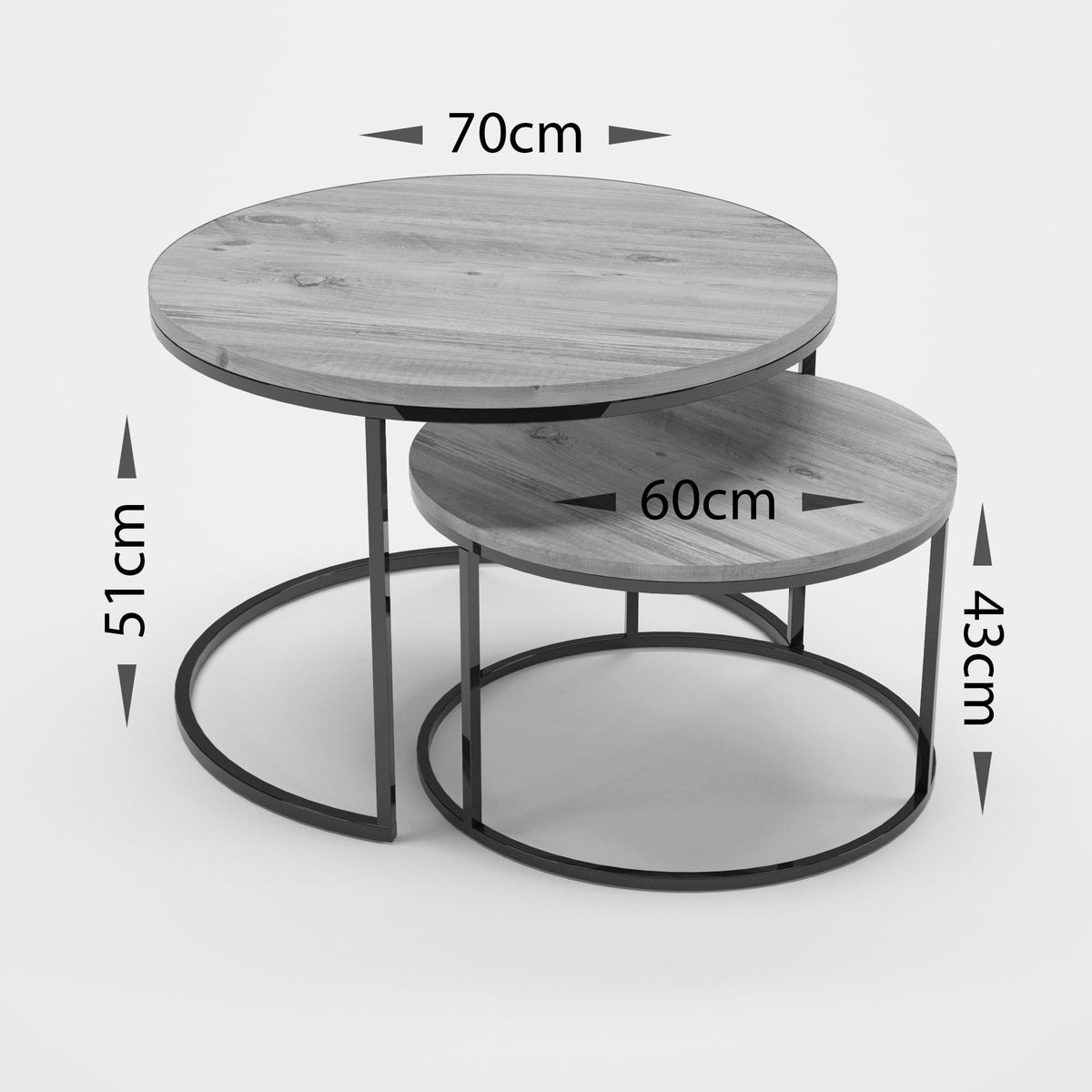 Couchtisch-Set Maßzeichnung
