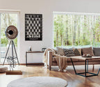 Tubibu Einzigartiges Wandspiel Schach Set, Wanddekoration, Wandkunst, Wandspiel, Minimalistisch, Schachbrettmuster, Metallrahmen, Matt, Hochformat, Indoor, Wohnzimmer