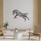 Baum des Lebens – Pferd – Metall-Wandkunst, 96 × 68 cm