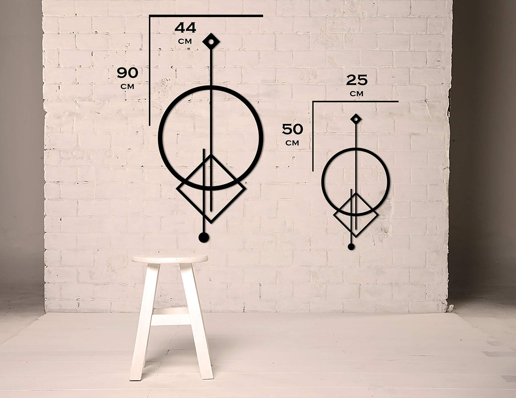 Geometrie – Metall-Wanddekoration 90 x 44 cm