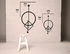Geometrie – Metall-Wanddekoration 90 x 44 cm
