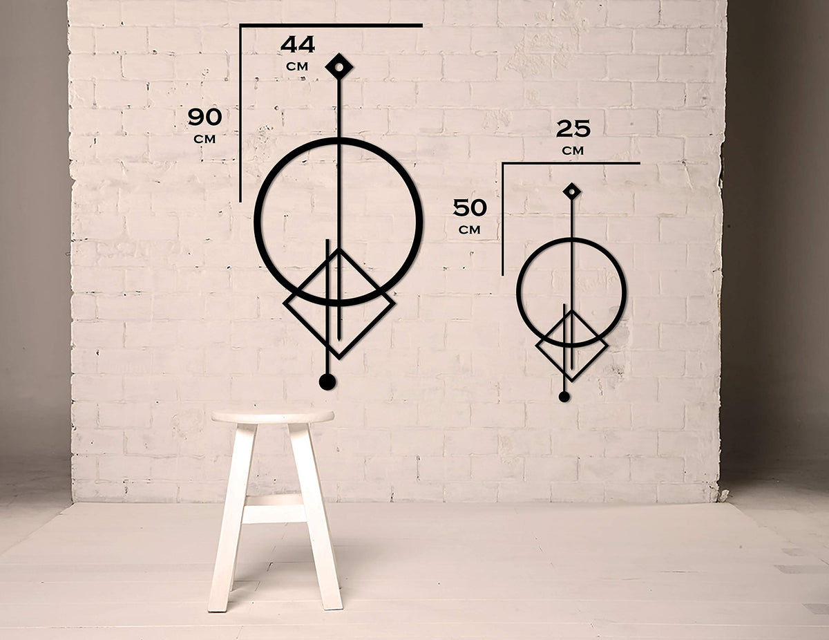 Geometrie – Metall-Wanddekoration 90 x 44 cm