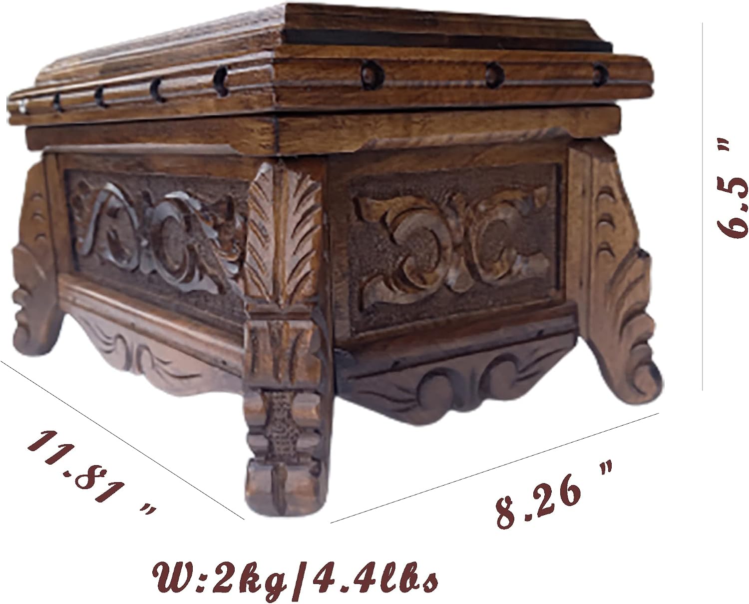 Walnuss Treasure Secret Magic Box handgefertigte einzigartige Schmuckschatulle mit verstecktem Knopf, Größe XXL