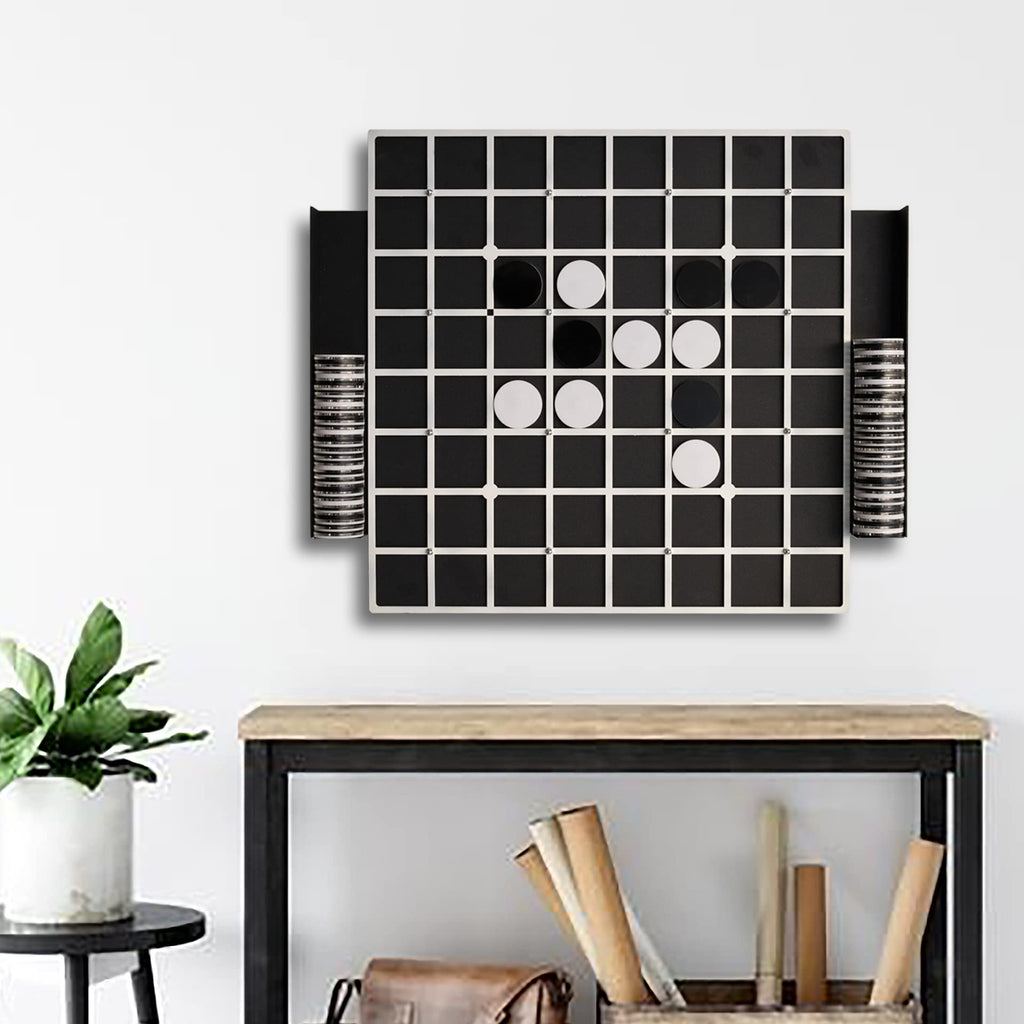 TUBİBU Einzigartige Wanddekoration, praktisch zum Spielen, außergewöhnliches Geschenk, Wanddekoration, Wandkunst (Othello/Reversi)