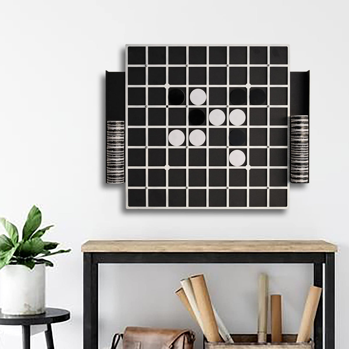 Othello / Reversi – Wandspiel aus Metall, 60 × 70 cm