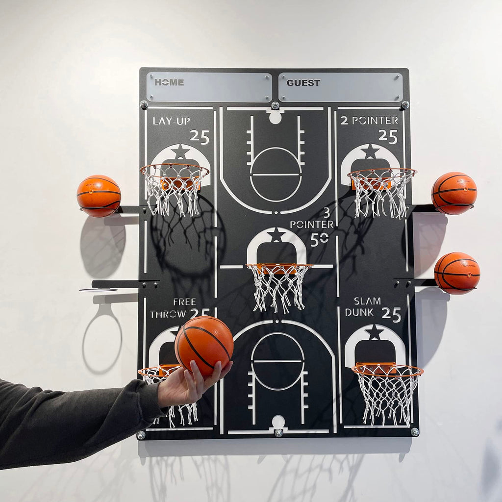 All-Star Basketballkorb XXL – Riesiges Wandspiel aus Metall, 4 Körbe