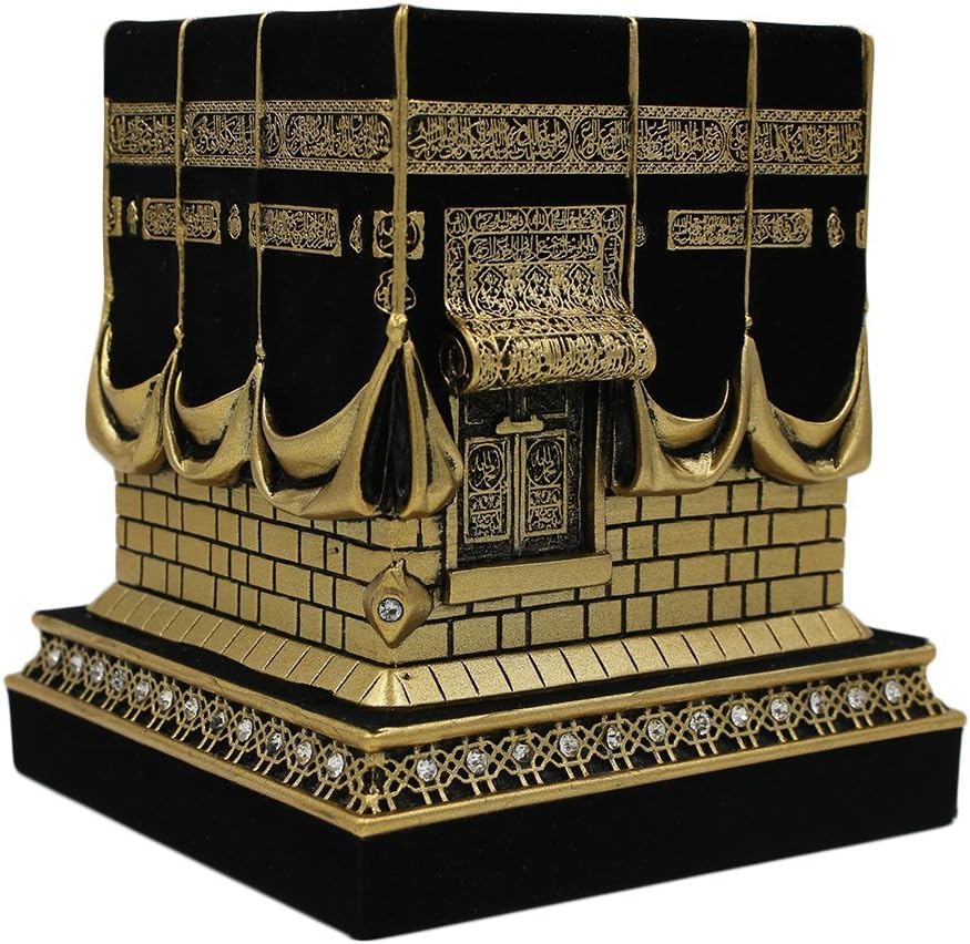 Home Table Decor Kaba Nachbildung Modell Schaustück Buchstütze Eid Geschenk (klein, Gold)