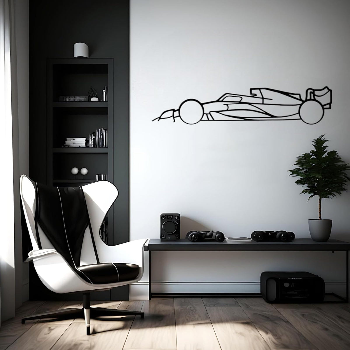Sportwagen-Silhouette 911 Metall-Wandkunst