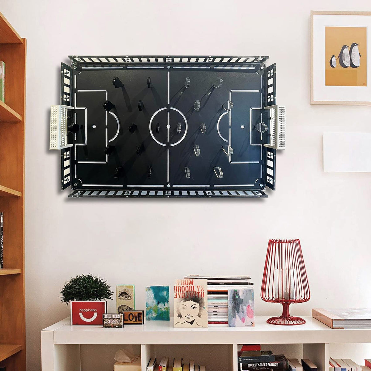 Fußballspielbrett, Fußballspiel Wandbehang, Interior Game Fußball Board, Fußball Geschenke, Interior Fußball Spiel Board, Man Cave Metall Wandkunst, Tabletop Game Board, Wandspiel für Männer