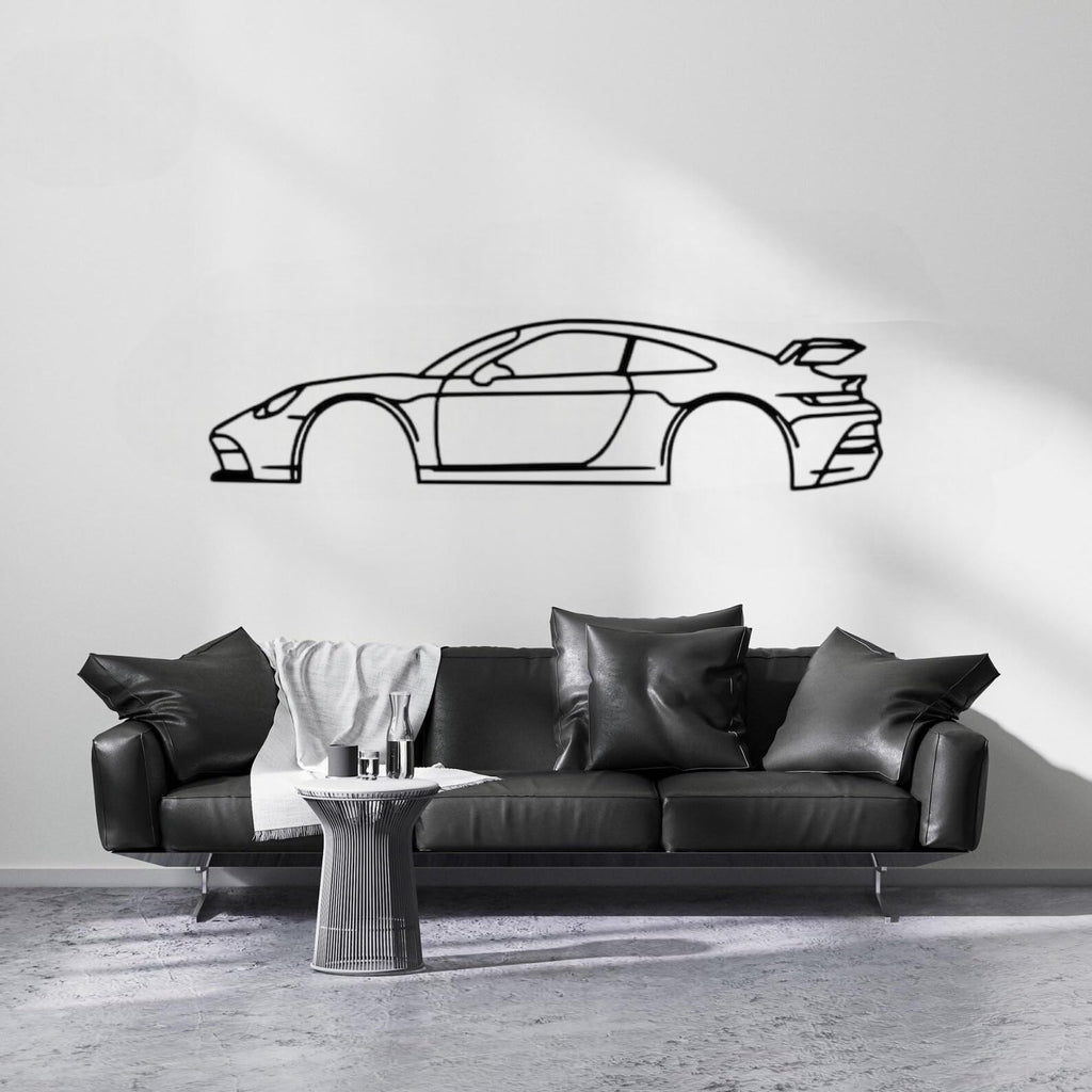 Tubibu Metall Wandbild, Wanddeko, Silhouette, Metal Car Wall Art, 3D Muster, Metall-Auto-Dekor, Schwarze große Auto Muster Wanddekoration für Zuhause Wohnzimmer (Small, 911)
