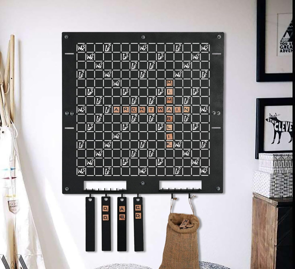 Tubibu Einzigartige Wanddekoration, Nachrichtentafel, bequem zum Spielen von Scrabble, außergewöhnliches Geschenk, Wanddekoration, Wandkunst (mittelgroß) – ndkunst, BasketballGeschenke, Bürodekoration, BasketballWandkunst, außergewöhnliches Geschenk, Wanddekoration, Wandkunst