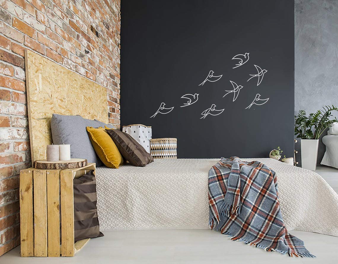 Fliegende Vögel – Metall-Wandkunst, in Schwarz und Weiß