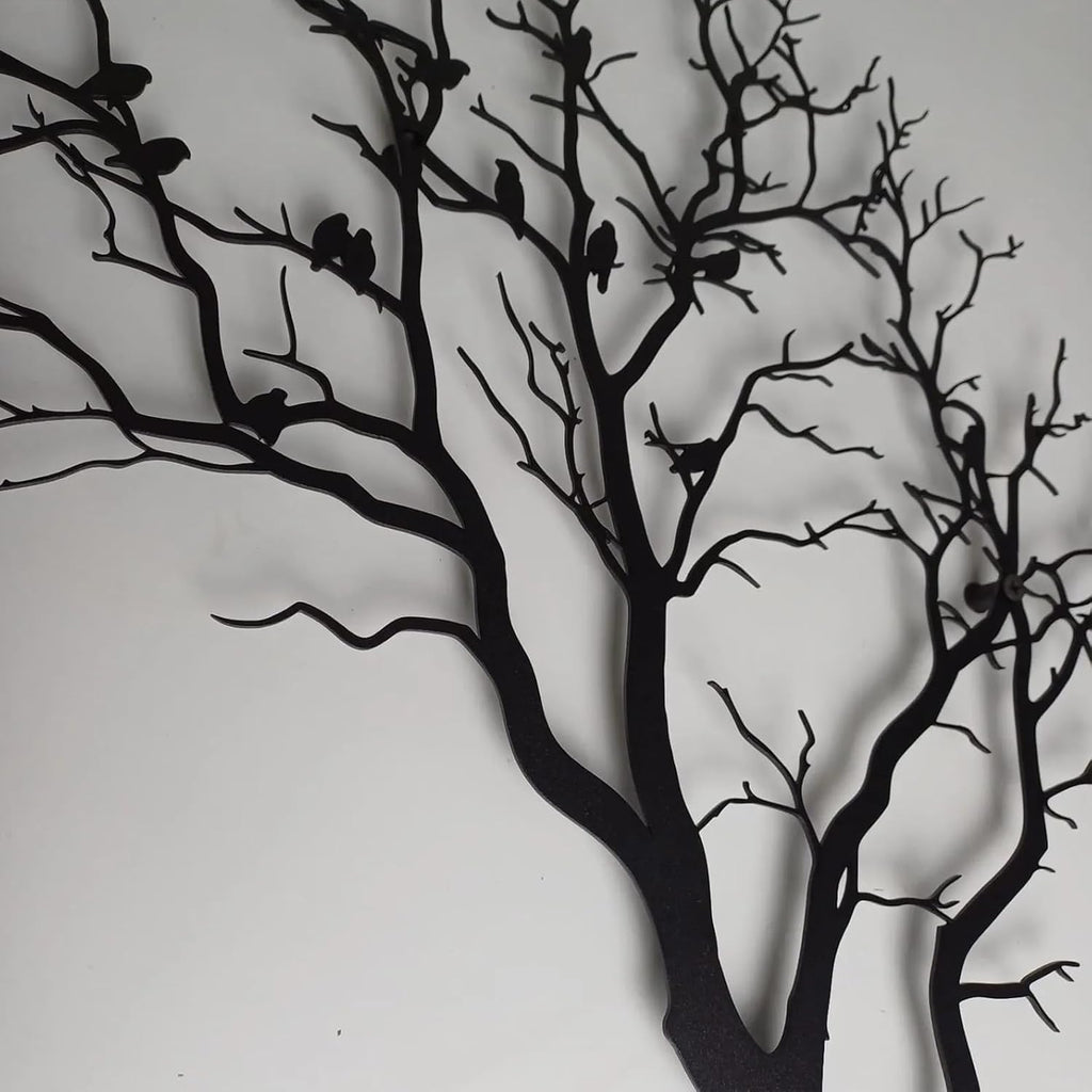 Tubibu Baum des Lebens Wanddeko, Wandbild aus Metall Schwarz, Haus Wandkunst-Dekoration, Wandaufkleber 3D, Moderne Deko, Bilder für Zuhause Büro Schlafzimmer, Wohnzimmer (African, Large)
