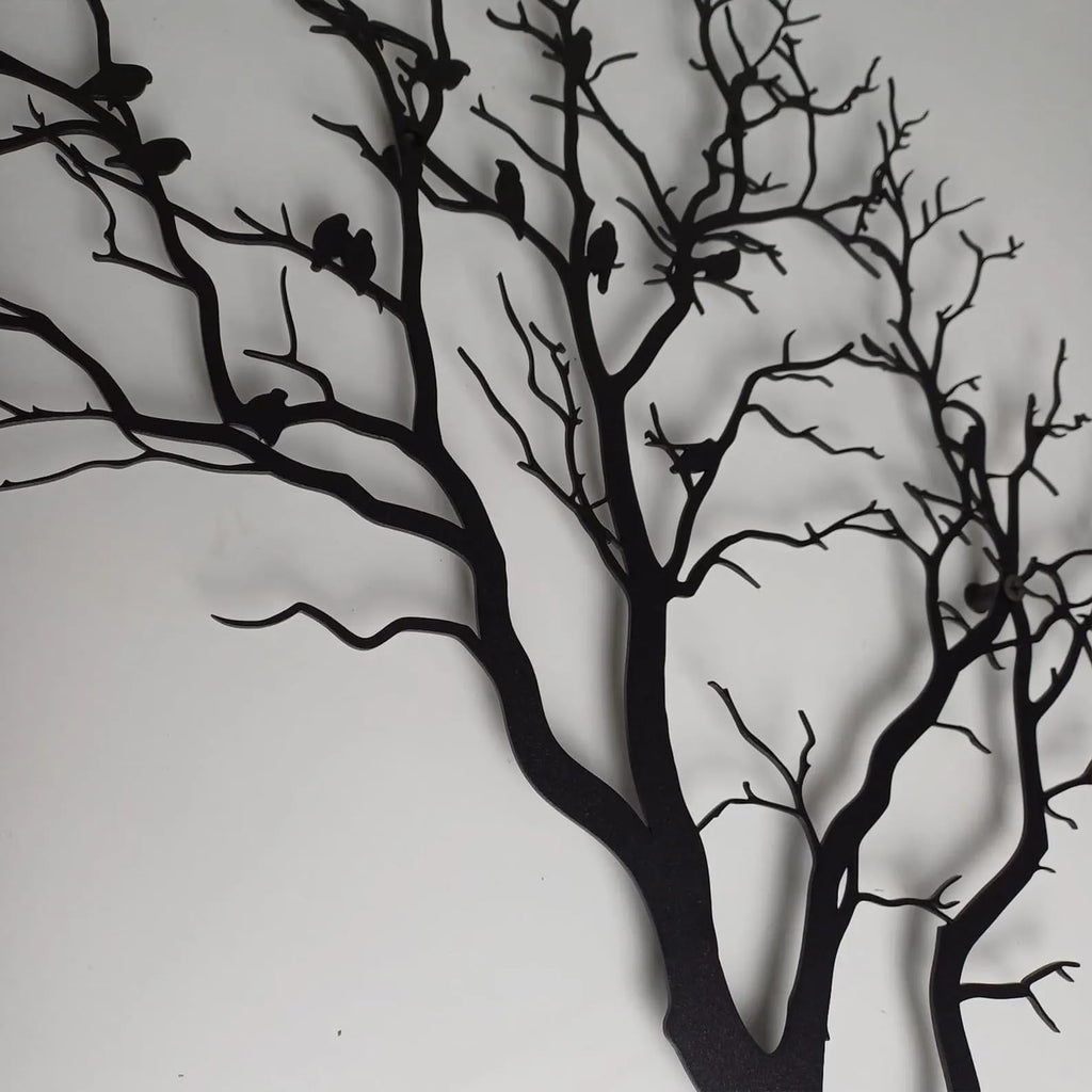 Baum des Lebens mit Vogel – Metall-Wandkunst, 3D