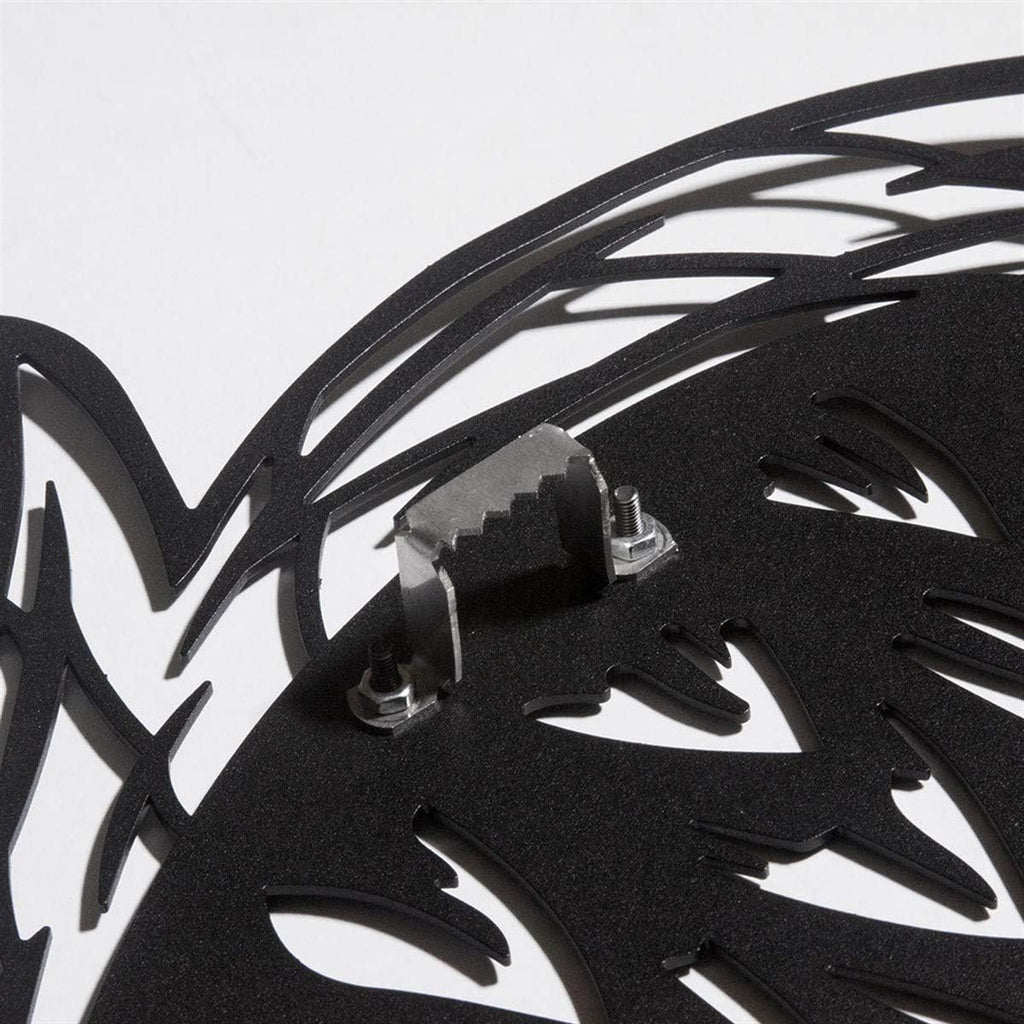 Engelsflügel Metall Wandkunst 100% Metall 2D Skulptur Groß und Breit - Wandbehang für Wohnzimmer Schlafzimmer Schlafsaal Geschenk für Sie in Herzform (Schwarz)