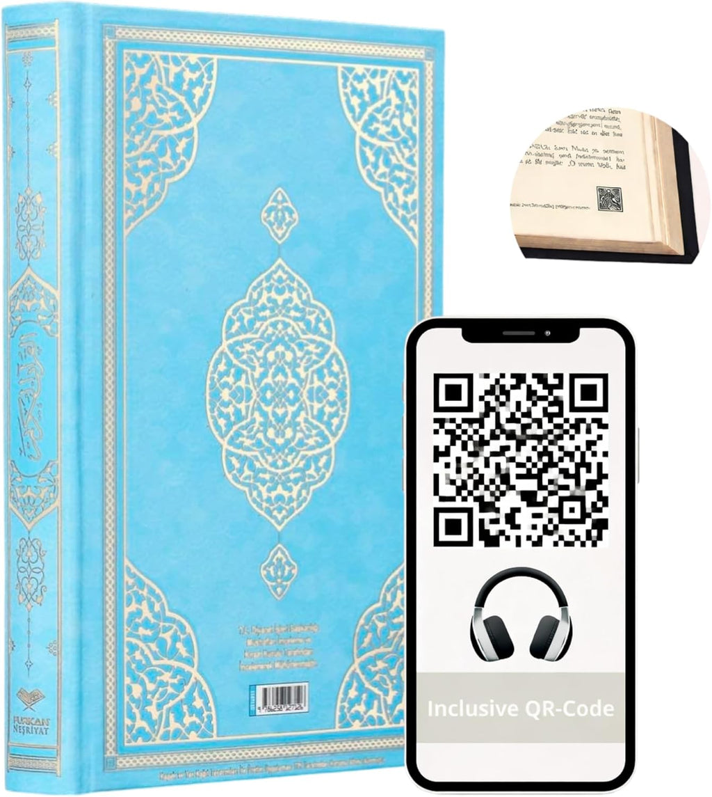 Quran - Der edle Koran – Arabisch-17×24 cm | 616 Seiten | Termo-Leder, Goldschnitt, Hochwertige Ausgabe-Koran auf Arabisch, Kuran Kerim Arapca (Blau)