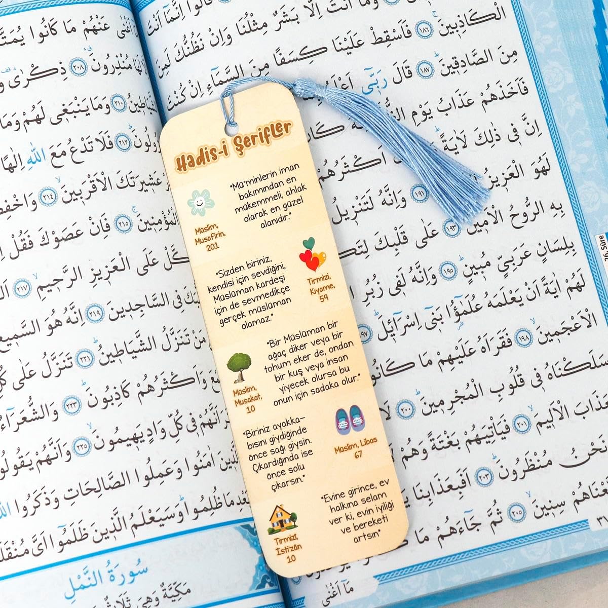 Quran - Der edle Koran – Arabisch-17×24 cm | 616 Seiten | Termo-Leder, Goldschnitt, Hochwertige Ausgabe-Koran auf Arabisch, Kuran Kerim Arapca (Blau)