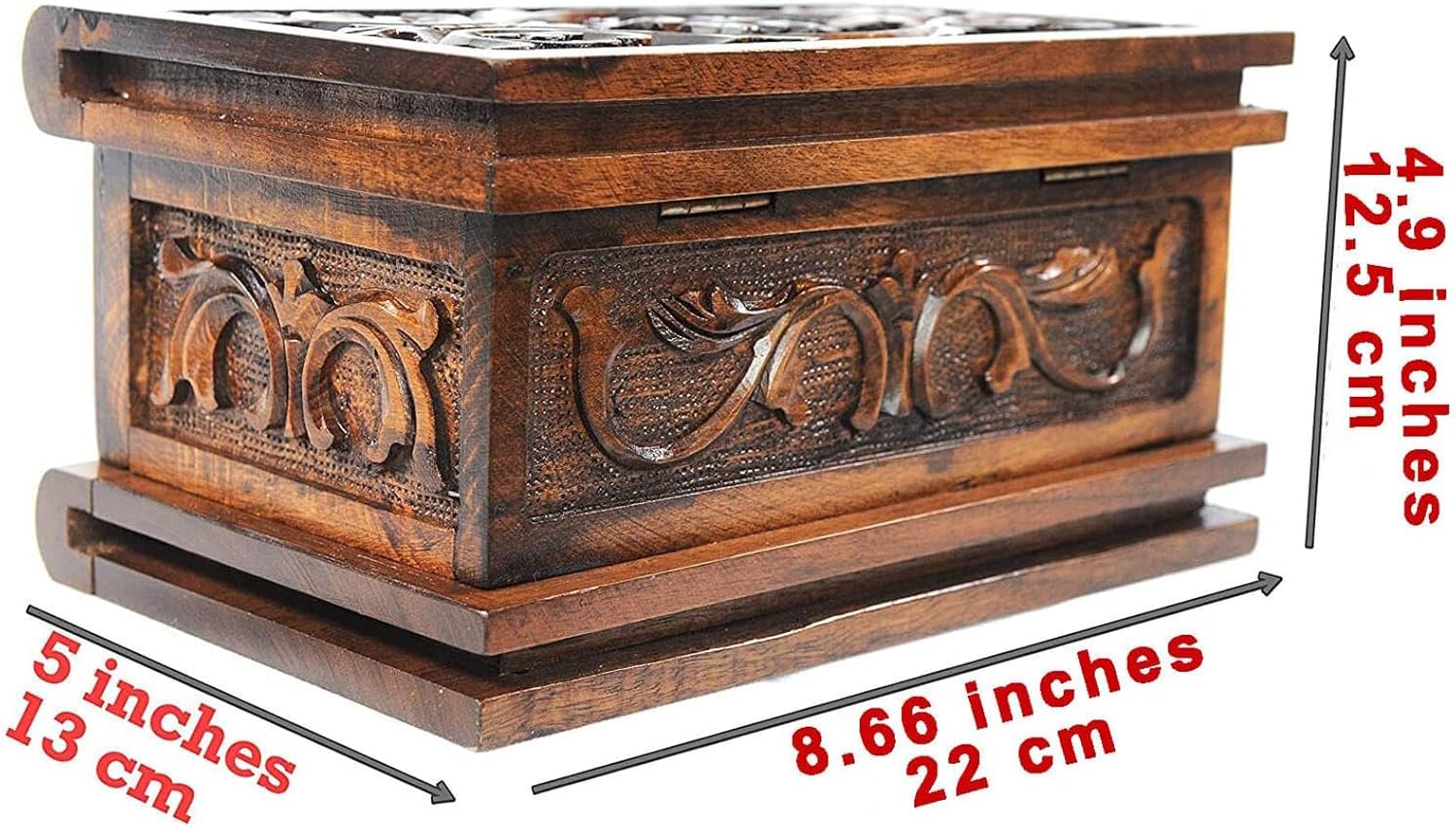Walnut Treasure Secret Magic Box Handgefertigte einzigartige Schmuckschatulle mit verstecktem Schlüssel