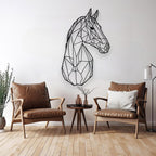 Tubibu-Metall-Wandkunst – Geometrisches Pferd und Baum – Handgefertigte Wanddekoration für Wohnzimmer, Schlafzimmer, Büro oder Eingangsbereich – Modernes Bauernhaus-Dekor