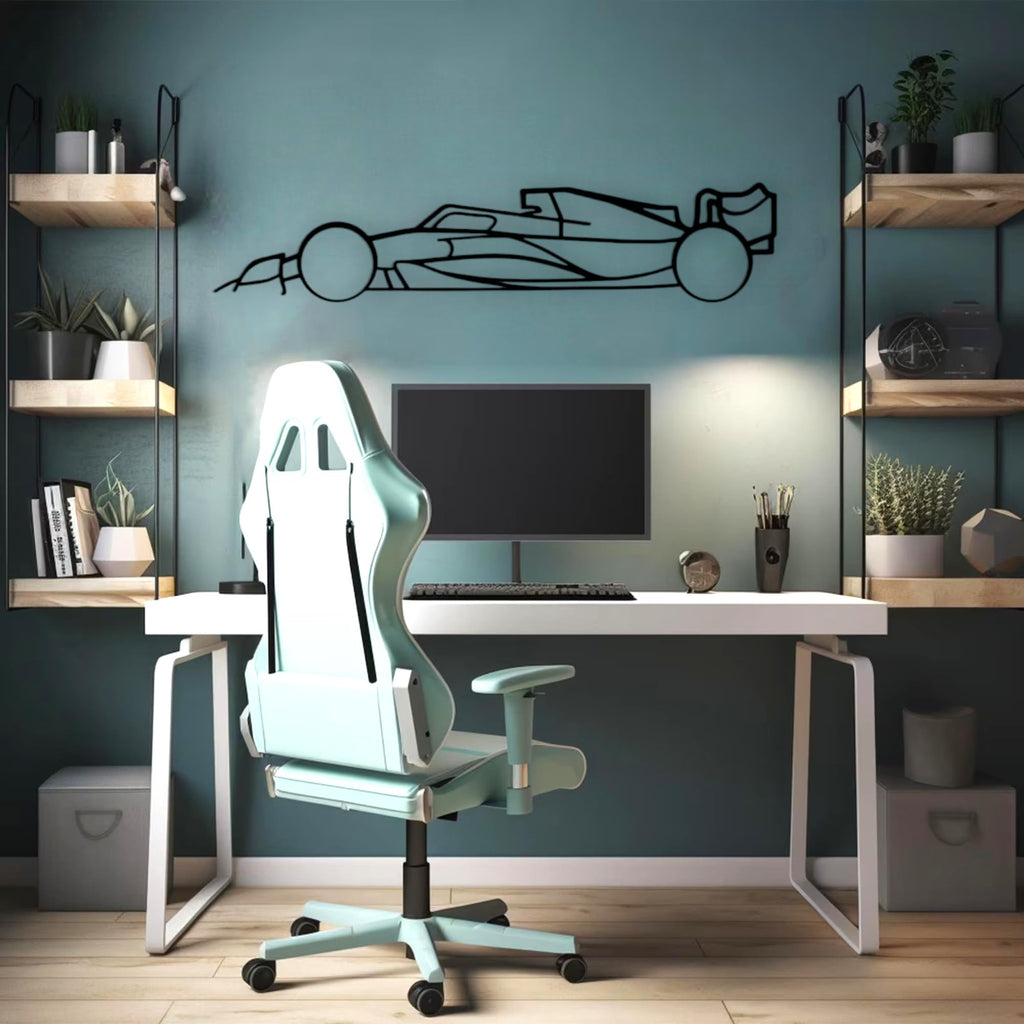 Tubibu Metall Wandbild, Wanddeko, Silhouette, Metal Car Wall Art, 3D Muster, Metall-Auto-Dekor, Schwarze große Auto Muster Wanddekoration für Zuhause Wohnzimmer (Small, 911)