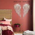Tubibu Engelsflügel Metall Wandkunst, 100% Metall 2D Skulptur Groß und Breit - Wandbehang für Wohnzimmer, Schlafzimmer, Wohnheim, Geschenk für sie, Herzform (weiß)