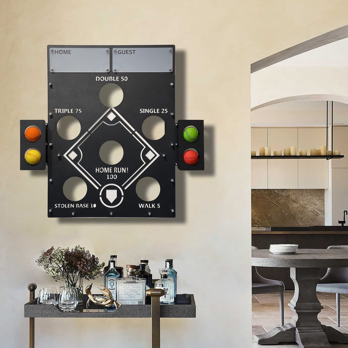 TUBİBU Einzigartige Wanddekoration, Nachrichtentafel, praktisch zum Spielen, außergewöhnliches Geschenk, Wanddekoration, Wandkunst (Baseball)