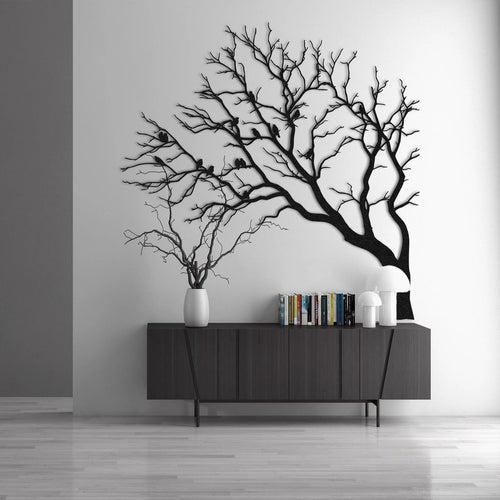 Baum des Lebens mit Vogel Metall-Wandkunst