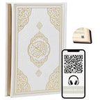 Koran auf Arabisch mit weißem Termo-Ledereinband und Goldschnitt