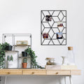 Wandgitter Schwarz,Wanddekor, Multifunktionale Gitterwand, DIY Eisen Gitter der Fotowand Dekoration, Pinnwand Foto an der Memoboard Hängen in der Familie, Küche, Fotohalter, Organizer für wand (Cubic)