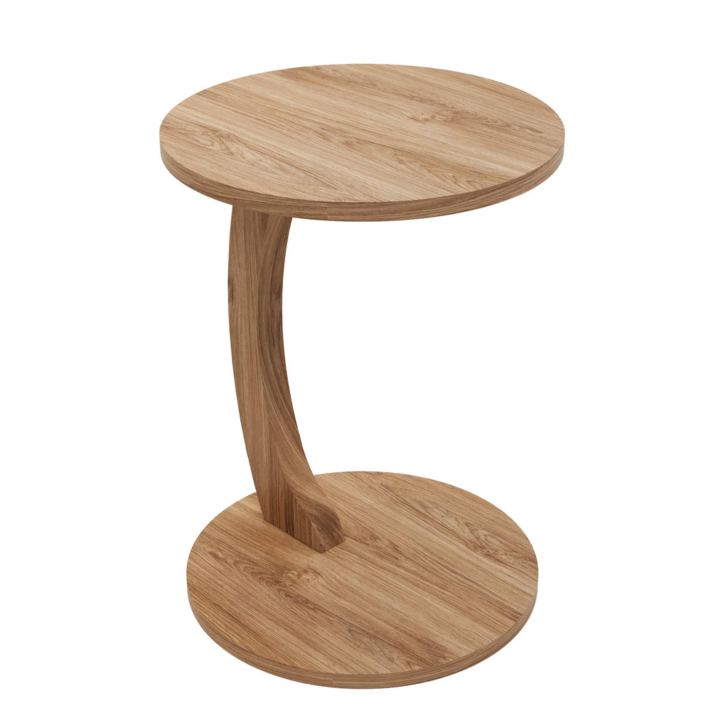 Beistelltisch C-Form Nussbaum-Optik