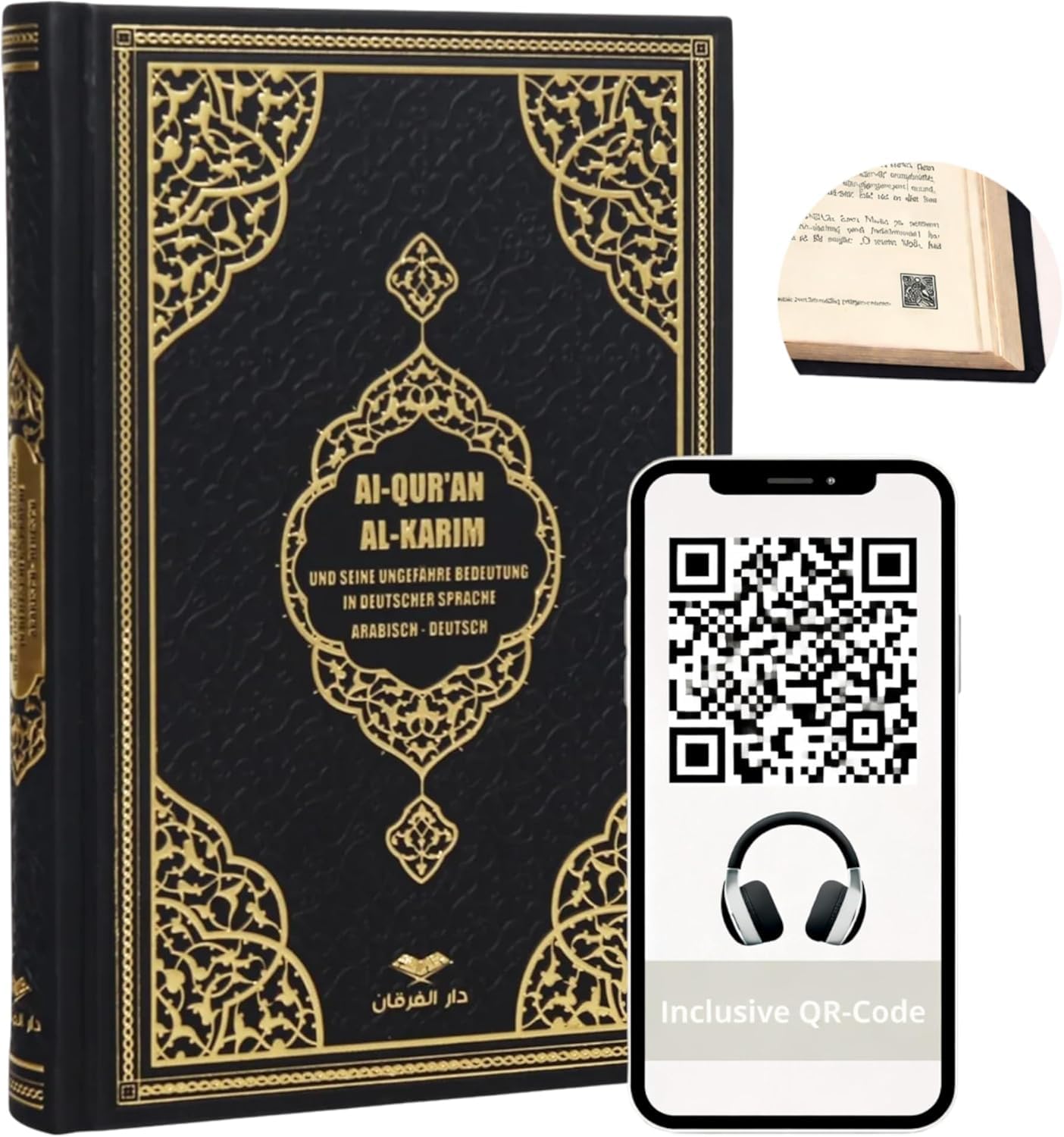 Der edle Koran – Arabisch-Deutsch | Übersetzung von Abu-r-Ridâ Muhammad Ibn Ahmad Ibn Rassoul | 17×24 cm | 616 Seiten | Termo-Leder, Goldschnitt, Hochwertige Ausgabe (White, 20x14 cm)