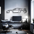 Sportwagen-Silhouette 911 Metall-Wandkunst