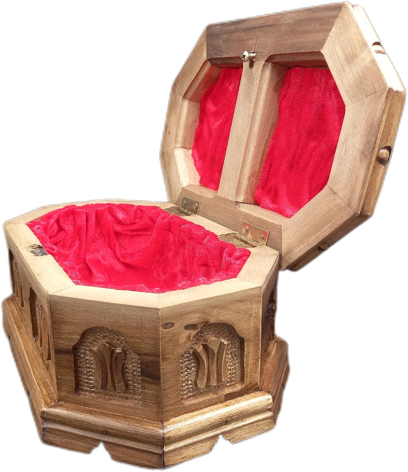Walnut Treasure Secret Magic Box Handgefertigte einzigartige Schmuckschatulle mit verstecktem Knopf