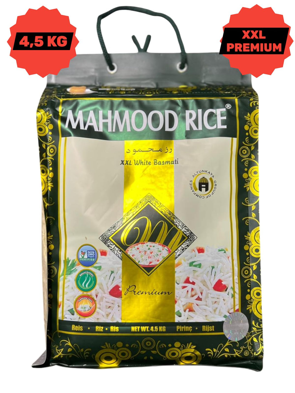 Mahmood Weißer Basmati reis 4,5 KG-Langkorn Basmati Reis aus Pakistan, ideal für indische Gerichte, Currys, Salate und Beilagen (4,5 KG, Premium)