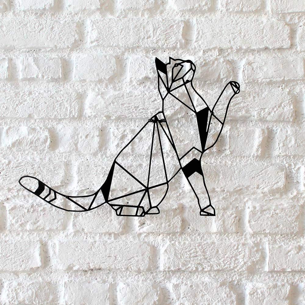 Tubibu Katze Metall Wanddekoration Metall Wandkunst Dekoration Metall Skulptur Metall Wanddekoration für Home Office Schlafzimmer Wohnzimmer Outdoor Dekoration 47 x 34 cm
