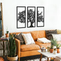 Tubibu 3 Panels Familienstammbaum Metall Wanddekoration Baum des Lebens Wandkunst für Zuhause Schlafzimmer Wohnzimmer